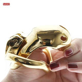 Gold HTV3 Chastity Cage wearing | 3d-chastity