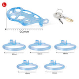 Ice Vision Blue Cobra Chastity Cage Type L - 3d-chastity