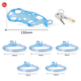 Ice Vision Blue Cobra Chastity Cage Type XL - 3d-chastity