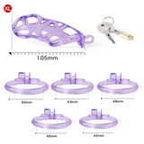 Ice Vision Design Purple Cobra Chastity Cage - 3d-chastity