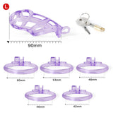 Ice Vision Design Purple Cobra Chastity Cage - 3d-chastity