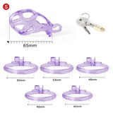 Ice Vision Design Purple Cobra Chastity Cage - 3d-chastity