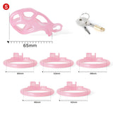 Ice Vision Pink Cobra Chastity Cage Type S - 3d-chastity
