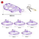 Ice Vision Purple Cobra Chastity Cage Type L - 3d-chastity