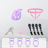 Invisible Purple Cobra Chastity Cage With Silicone Ring 45
