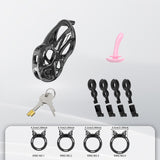 Invisible Cobra Chastity Cage with Silicone Ring rear | 3d-chastity