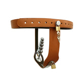 Leather Lockable Chastity Belt for Female lock and ring | 3d-chastity