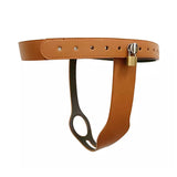 Leather Lockable Chastity Belt for Female wearing | 3d-chastity