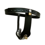 Leather Lockable Chastity Belt for Female material finish close | 3d-chastity