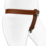 Leather Lockable Chastity Belt for Female rear | 3d-chastity