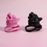 Leopard Head Chastity Cage comparison | 3d-chastity