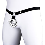 Lockable Stainless Steel Ring Chastity Cage material finish close | 3d-chastity