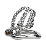 Locktober Chainmail Steel Chastity Lock side | 3d-chastity