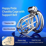Happy Pride Cock Cage with Support
