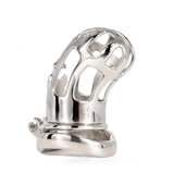 Long Curved Stainless Steel Chastity Cage material finish close | 3d-chastity