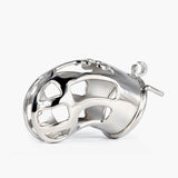 Long Curved Stainless Steel Chastity Cage size and shape | 3d-chastity
