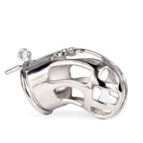 Long Curved Stainless Steel Chastity Cage wearing | 3d-chastity