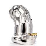 Long Curved Stainless Steel Chastity Cage front | 3d-chastity