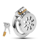 Loyalty Husband Flat Small Chastity Cage lock and ring | 3d-chastity