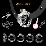 Male Micro Chastity Cage with Urethral Catheter front | 3d-chastity