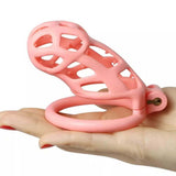 Spiked Pink Mamba Chastity Cage lock and ring | 3d-chastity