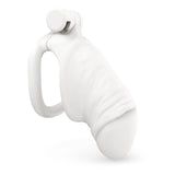 Men's Simulated Penis White Chastity Cage material finish close | 3d-chastity