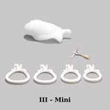 Men's Simulated Penis White Chastity Cage rear | 3d-chastity