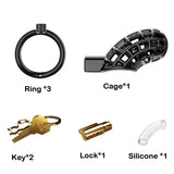 Mesh Hollow ABS Chastity Cage front | 3d-chastity