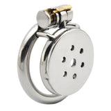 Mini Inverted Flat Steel Penis Cage Optional Spikes + Urethra Insert