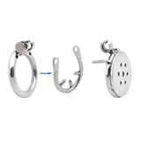 Mini Inverted Flat Steel Chastity Cage Optional Spikes + Urethra Insert rear | 3d-chastity