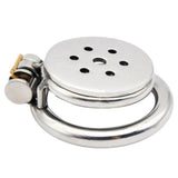 Mini Inverted Flat Steel Chastity Cage Optional Spikes + Urethra Insert lock and ring | 3d-chastity