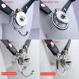Negative Underlock Inverted Chastity Cage with Catheter and Belt material finish close | 3d-chastity