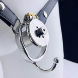 Negative Underlock Inverted Chastity Cage with Catheter and Belt wearing | 3d-chastity