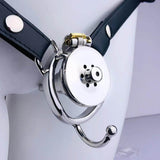 Negative Underlock Inverted Chastity Cage with Catheter and Belt side | 3d-chastity