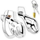 New Cobra Male Stainless Steel Chastity Cage side | 3d-chastity