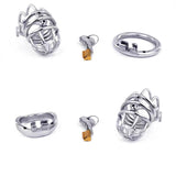 Special Stainless Steel Chastity Cage Spiked material finish close | 3d-chastity