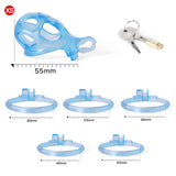 Ice Vision Design Blue Cobra Chastity Cage - 3d-chastity