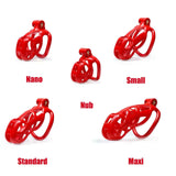 Small Cobra Male Chastity Cage with 4 Rings Red - 3d-chastity