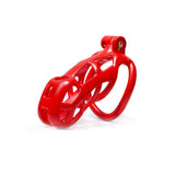 Standard Cobra Chastity Cage with 4 Rings Red - 3d-chastity