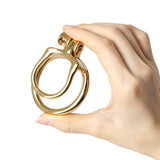 ZERO Gold MAMBA Stainless Steel Chastity Cage material finish close | 3d-chastity