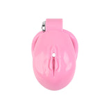One-click Pink Pussy Chastity Cage side | 3d-chastity