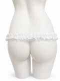 White lace support strap shown from the rear on a display mannequin
