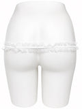 White lolita lace support strap shown from the rear on a display mannequin