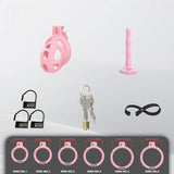 Pearlescent Pink Cobra Soft Silicone Chastity Cage side | 3d-chastity