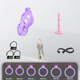 Pearlescent Purple Cobra Soft Silicone Chastity Cage wearing | 3d-chastity