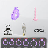 Pearlescent Purple Cobra Soft Silicone Chastity Cage side | 3d-chastity