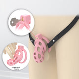 Pearlescent Pink Cobra Soft Silicone Chastity Cage material finish close | 3d-chastity