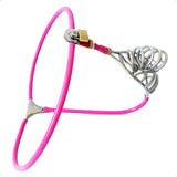 Pink Chastity Belt 23 Inch to 43 Inch lock and ring | 3d-chastity