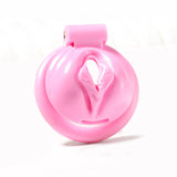 Pink Pussy Shaped Resin Chastity Cage main product | 3d-chastity