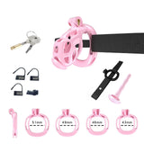 Pink Cobra Chastity Nano Kit With Belt And Urethral - 3d-chastity
